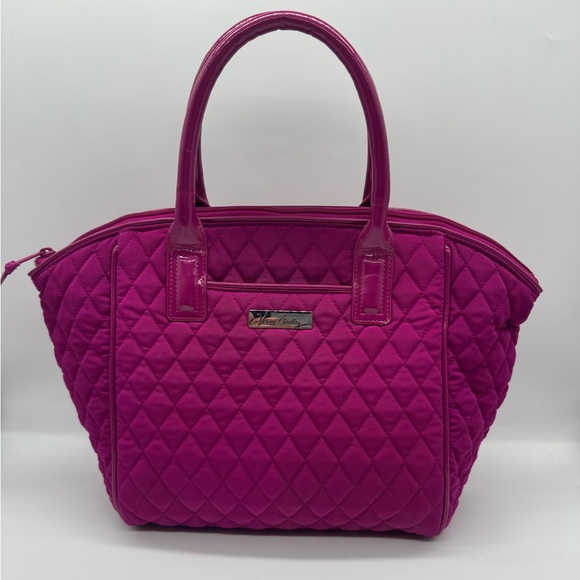 Vera Bradley Handbags - Vera Bradley Magenta Fuchsia Quilted Microfiber Satchel Handbag.